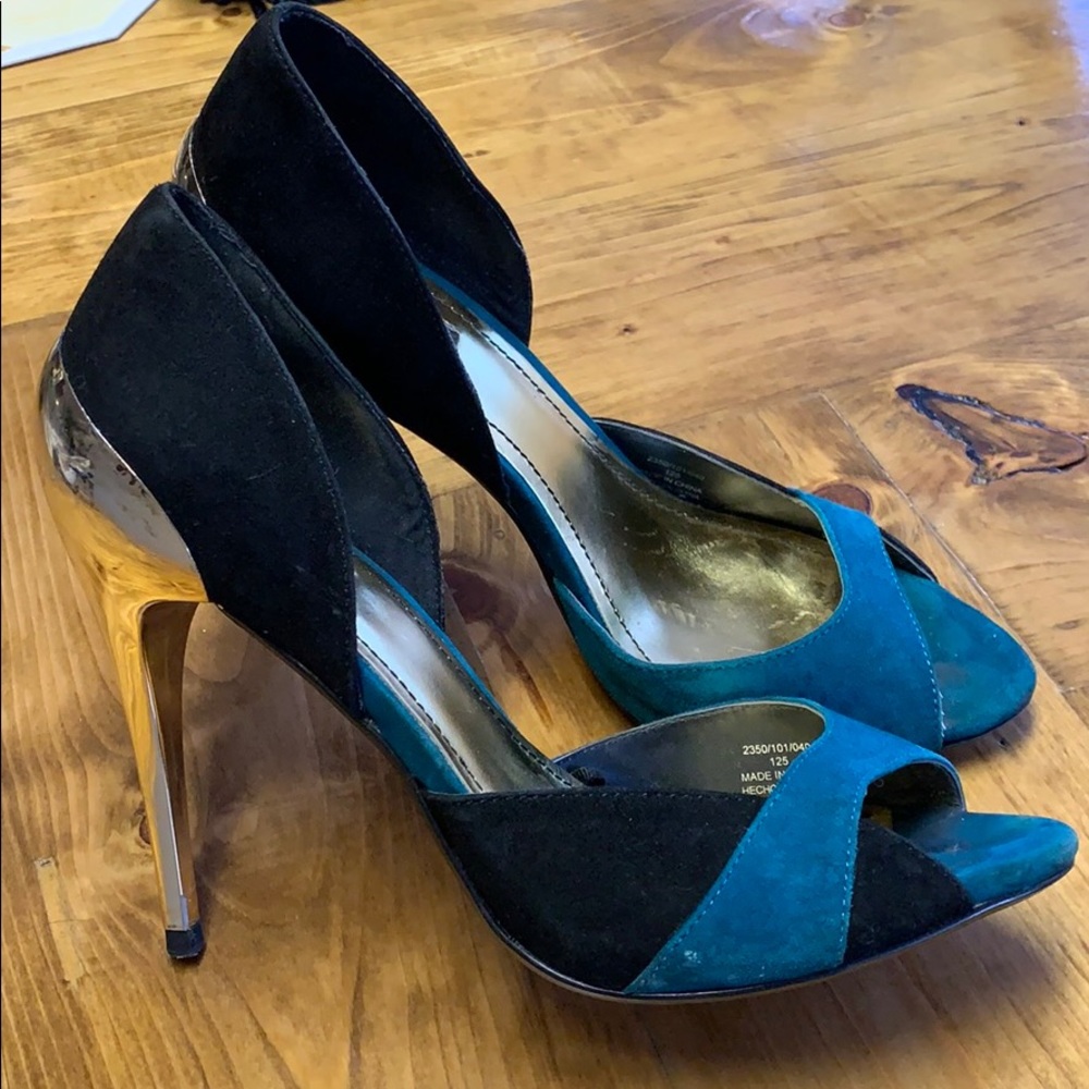 Zara Collection teal/gold stilettos!